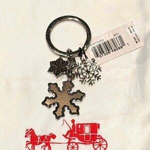 NWT RARE Vintage Coach snowflake bag charm or keychain #7322